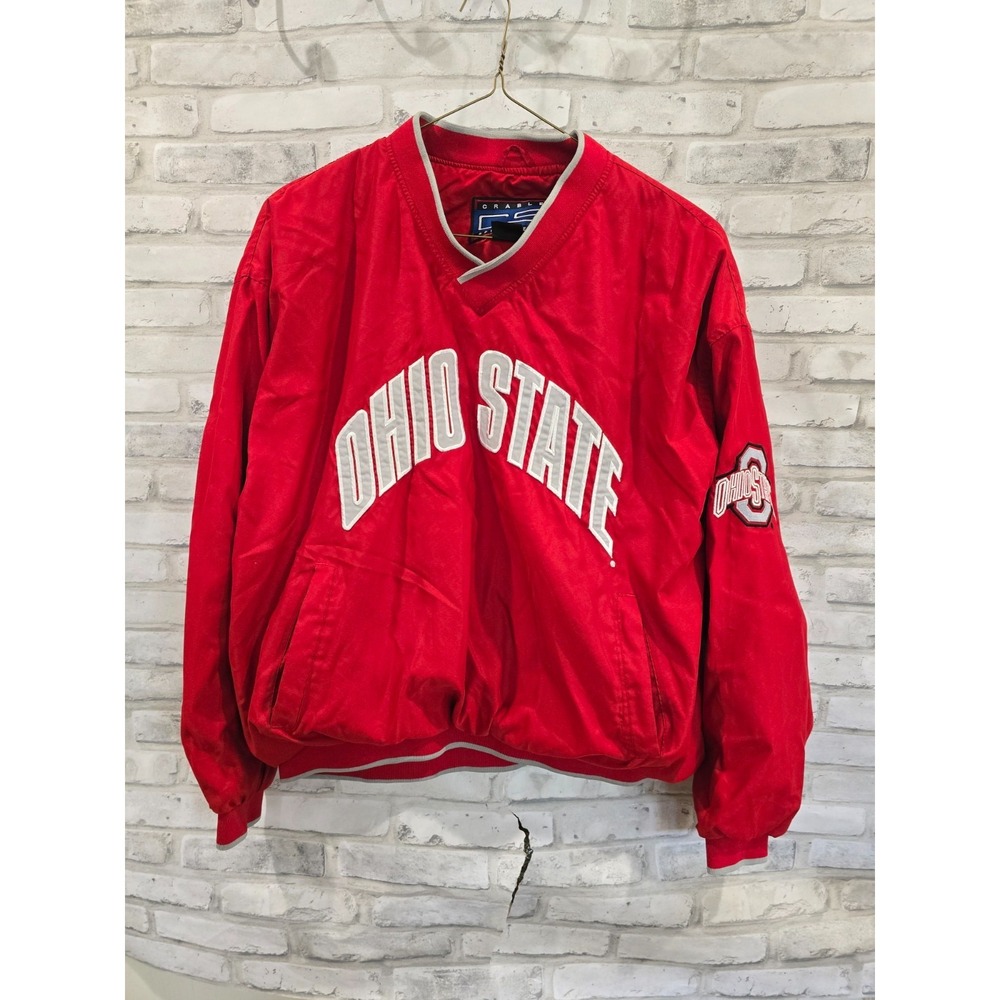 Crable Sportswear Mens The Ohio State Buckeyes V-Neck Windbreaker Pullover Large